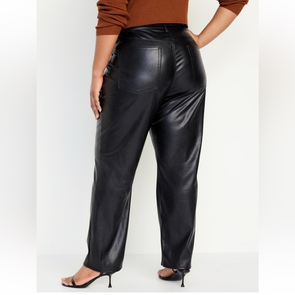High Waist Stretch Faux Leather Pants - Picture 3 of 3